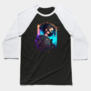 Cyberpunk Emo/Scene Girl Graphic Baseball T-Shirt